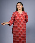 Rust Red Ikat Kurti