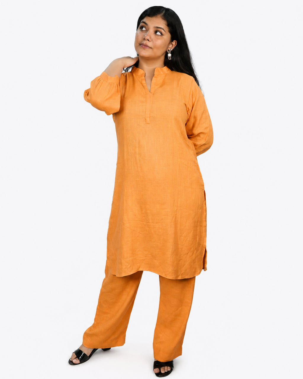 Orange Solid Co-Ord Set