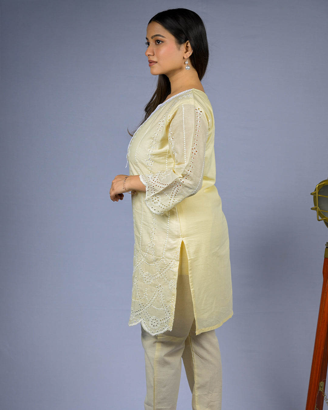 Cream Embroidered Co-Ord Set