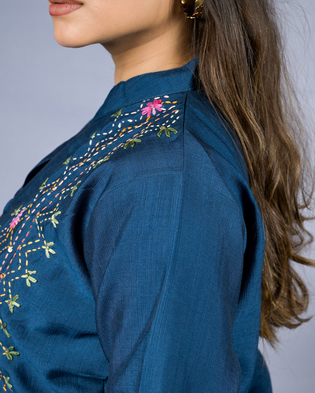 Teal Embroidered Co-Ord Set