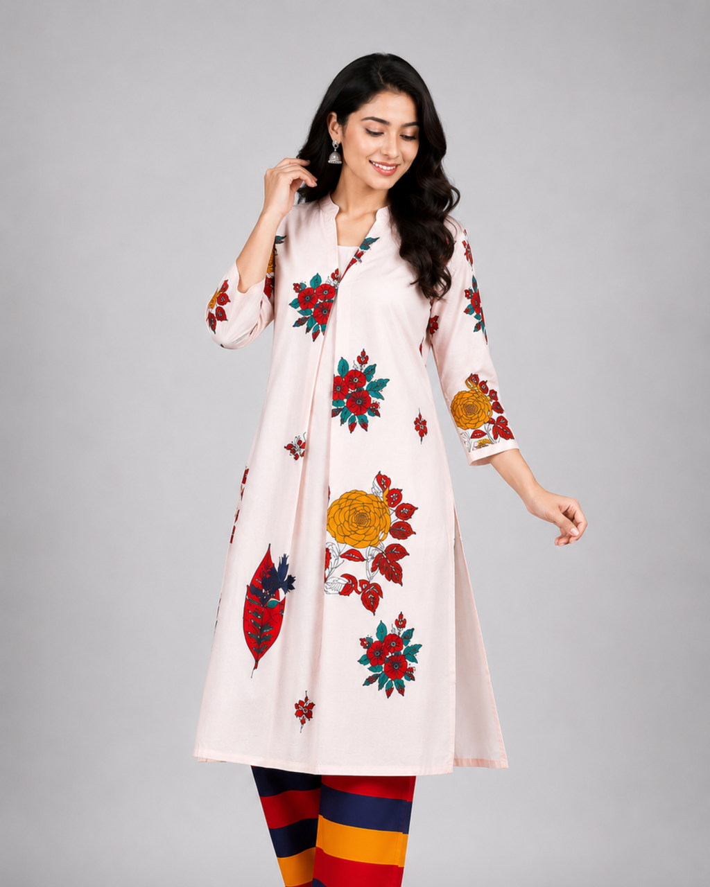 Floral Kurti Pant Set