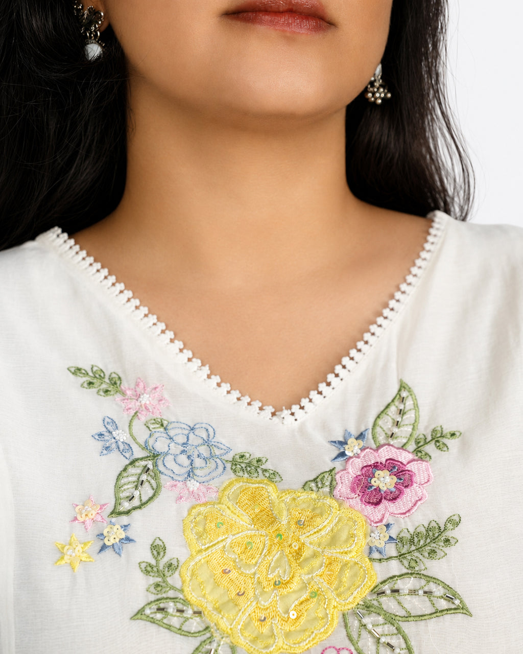 Embroidered Kurti Dupatta Set