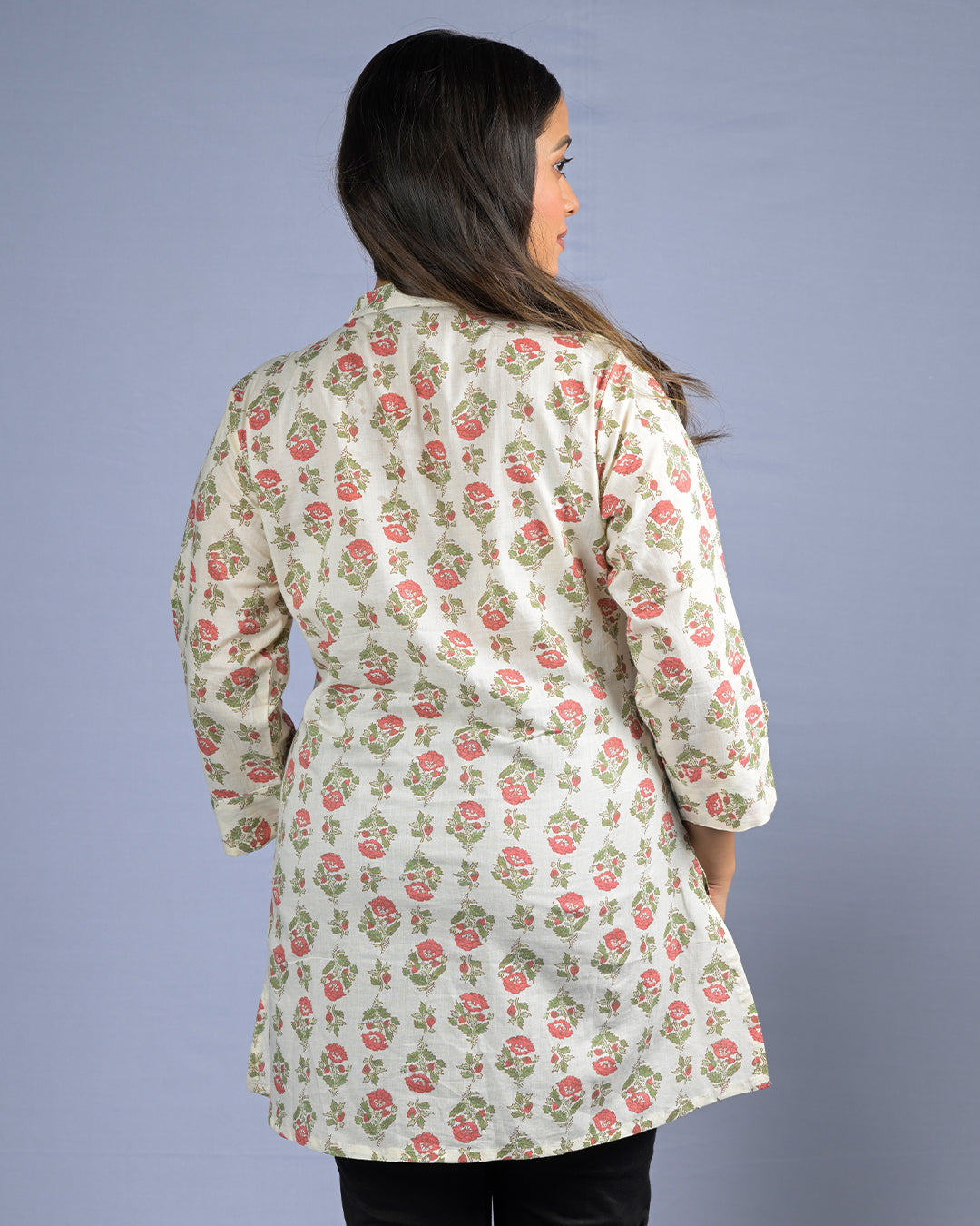 Women Floral Cotton Tunic Top