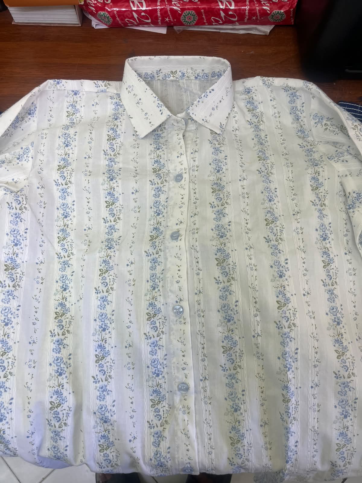 Women White Floral Stripe Printed Shirt
