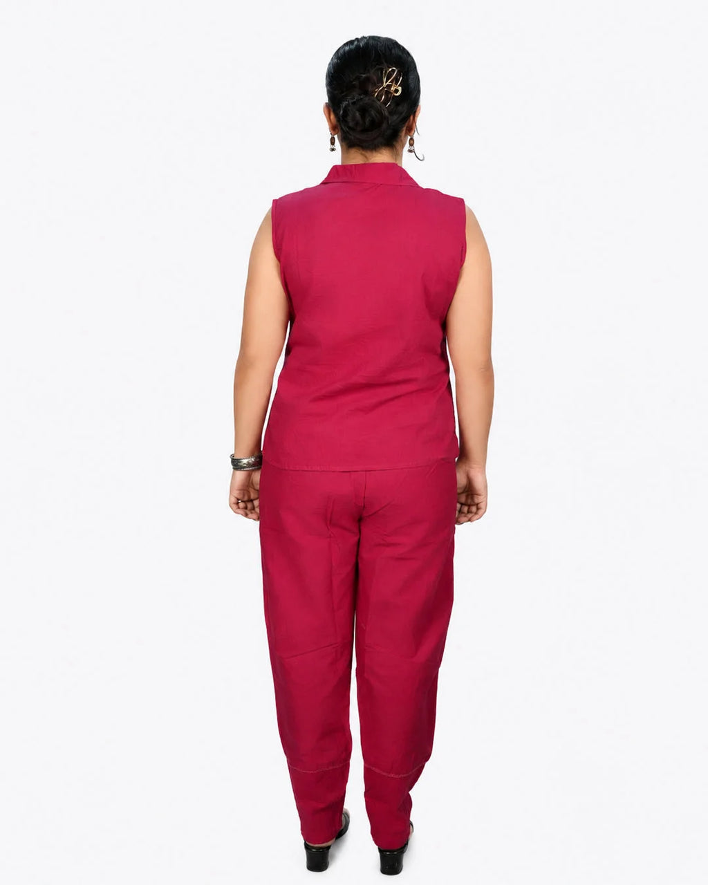 Berry Solid Co-Ord Set - Kurti Set