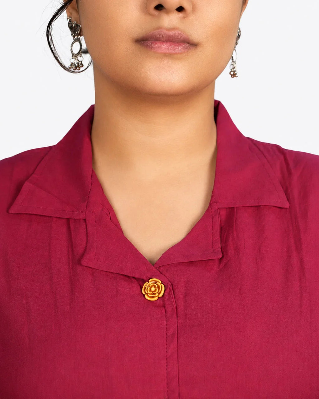 Berry Solid Co-Ord Set - Kurti Set