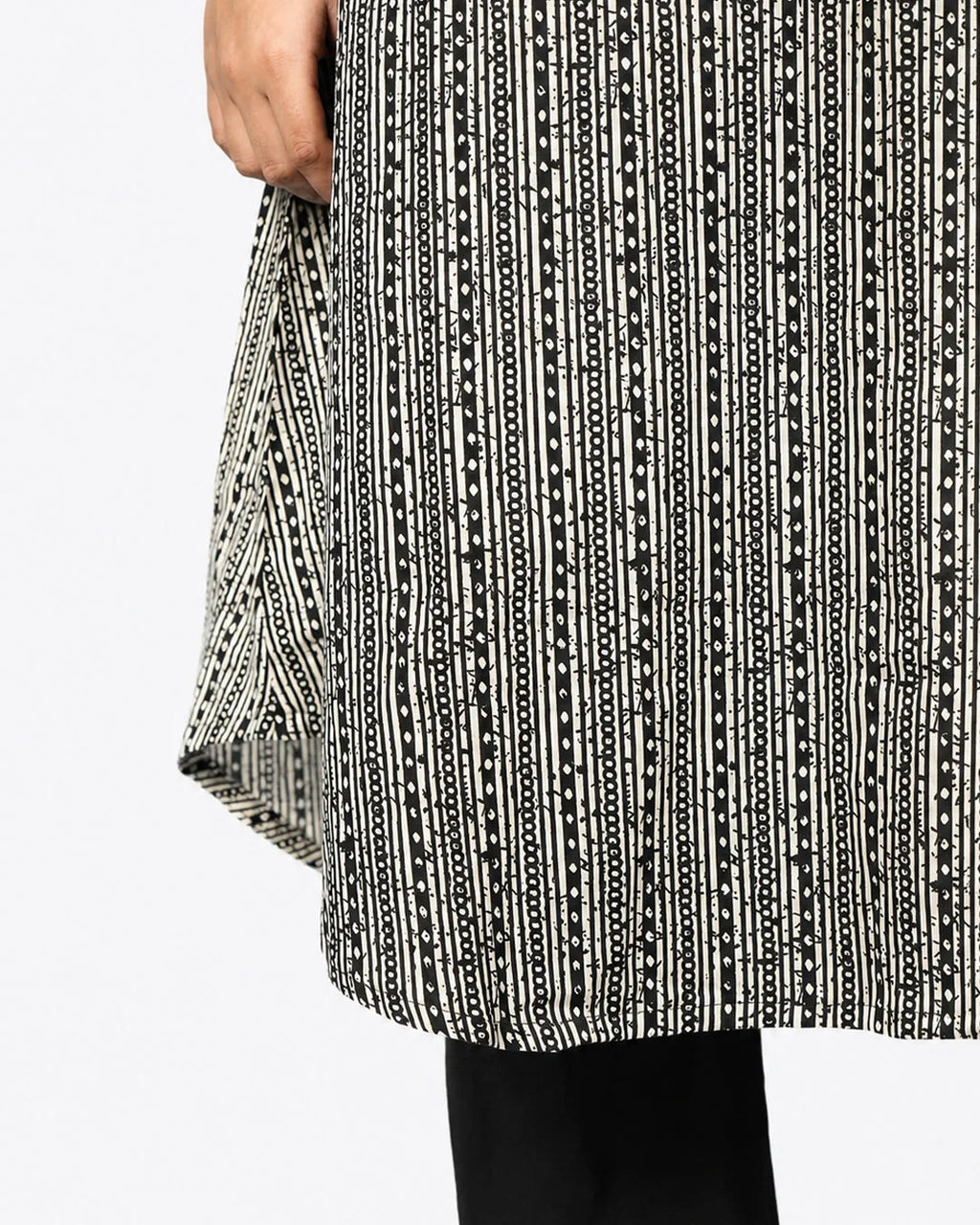 Black White Co-Ord Set - Kurti Set