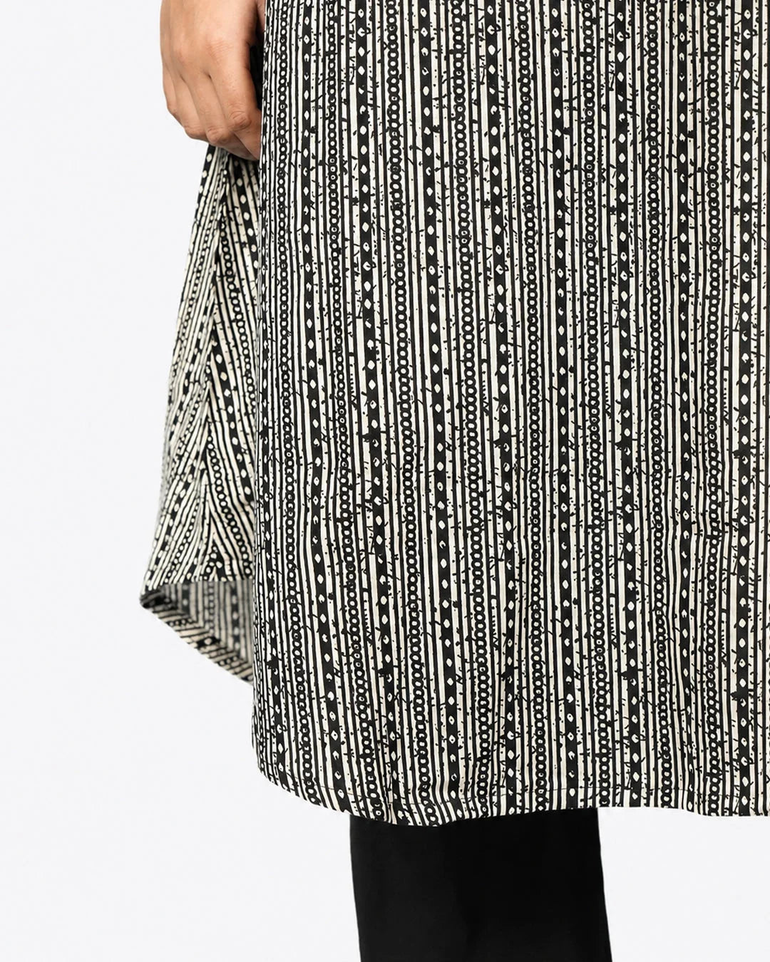 Black White Co-Ord Set - Kurti Set