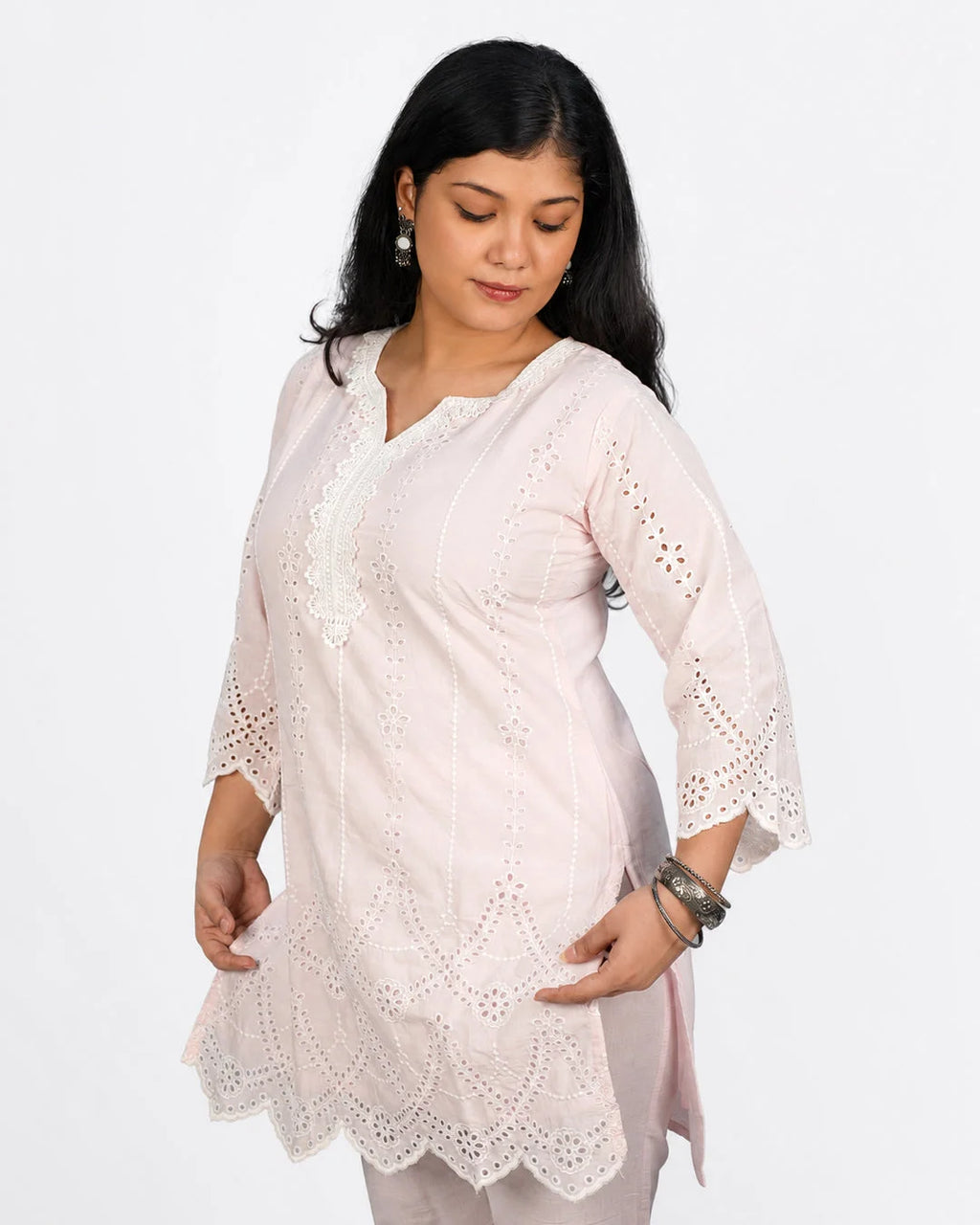 Blush Chikankari Co-Ord Set - Kurti Set