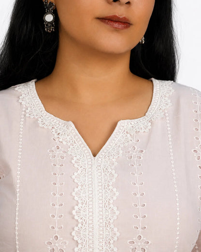 Blush Chikankari Co-Ord Set - Kurti Set