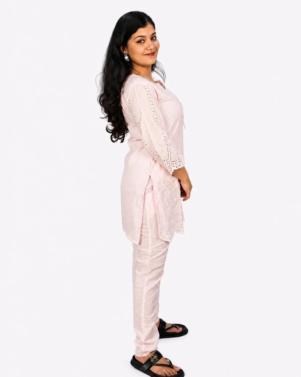 Blush Chikankari Co-Ord Set - Kurti Set