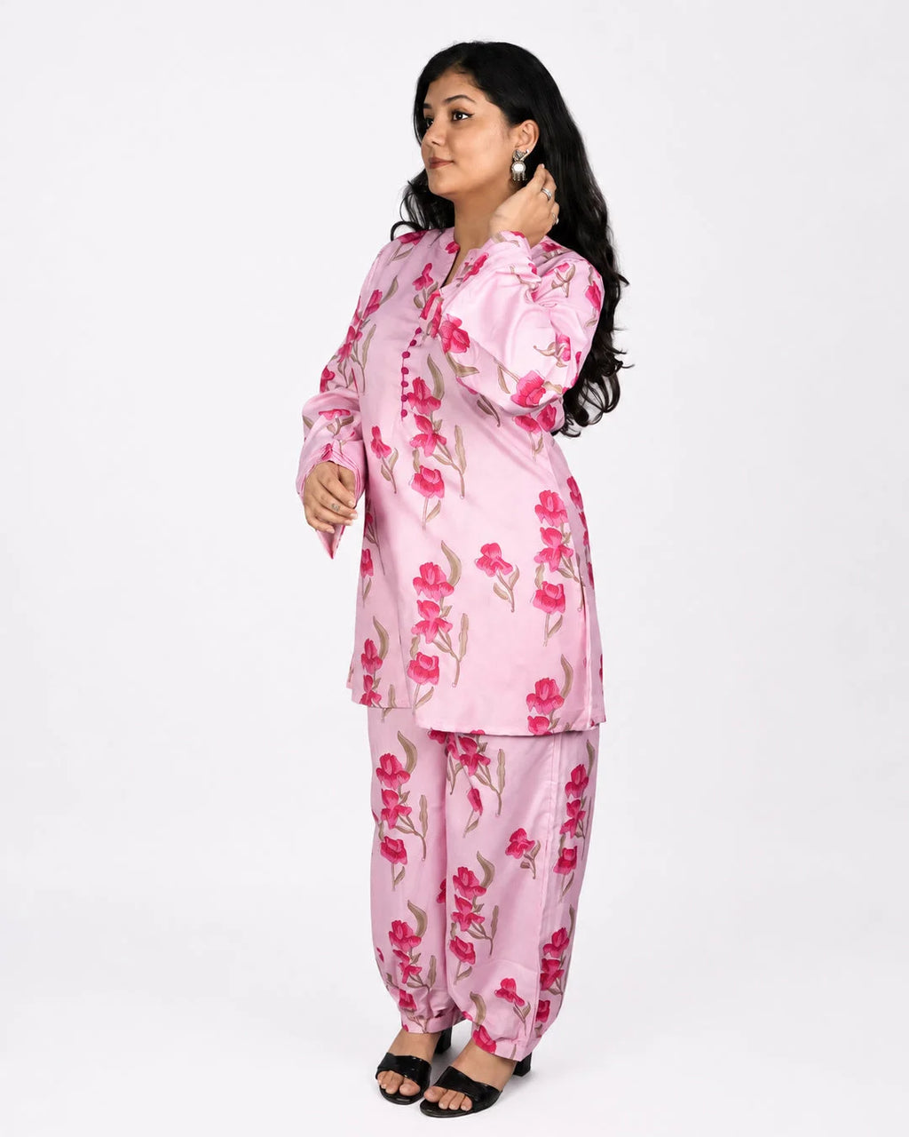 Blush Floral Co-Ord Set - Kurti Set