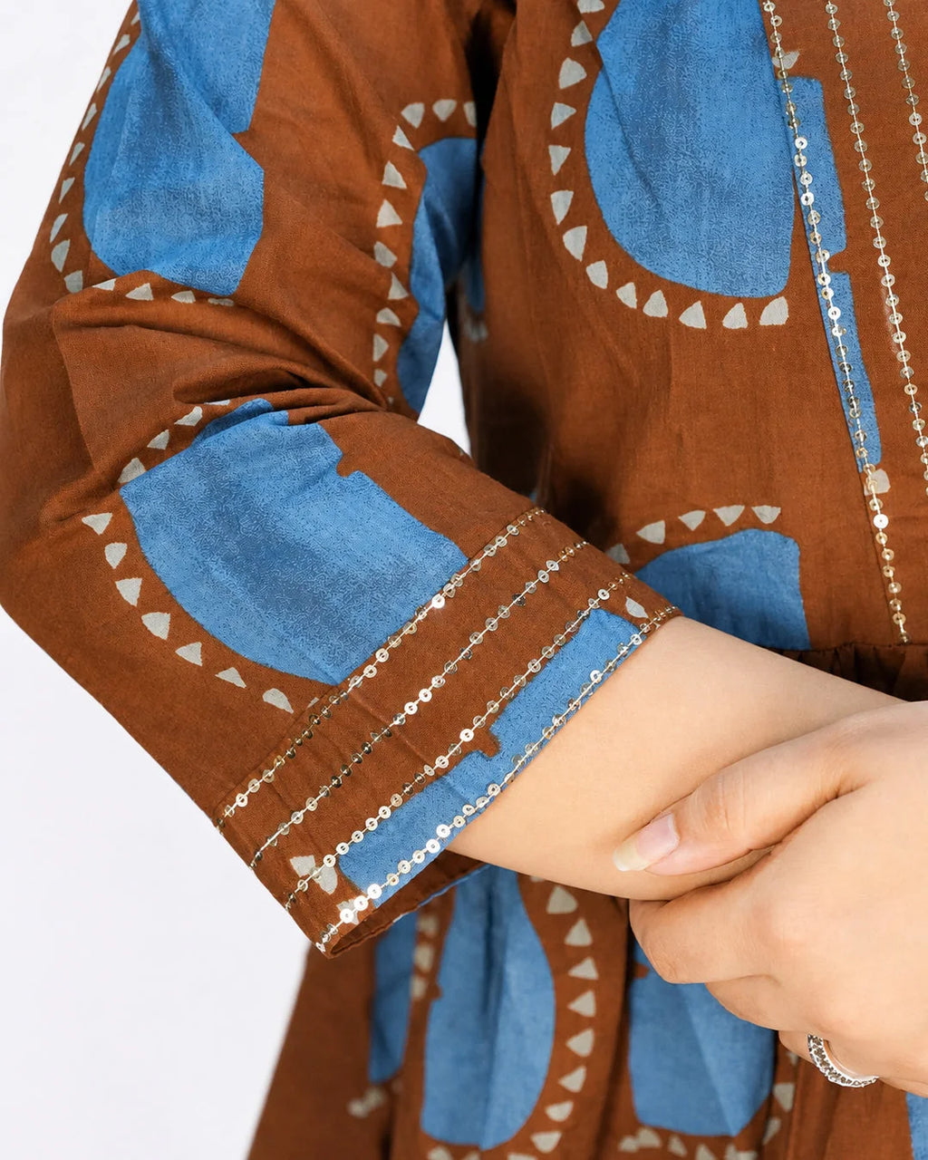 Brown Printed A-Line Kurti - Kurti