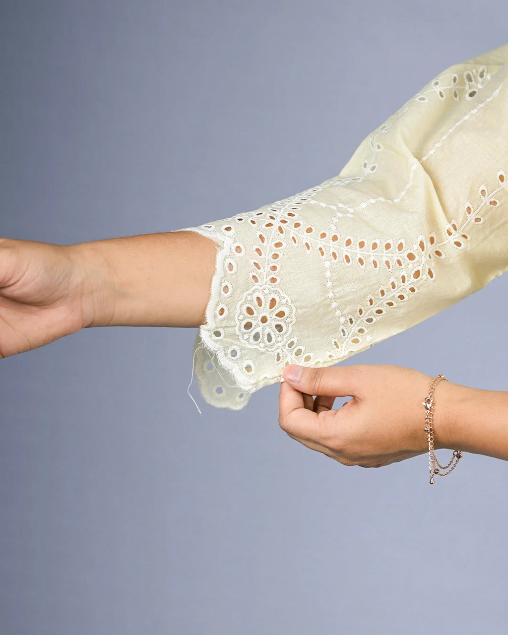 Cream Embroidered Co-Ord Set - Kurti Set