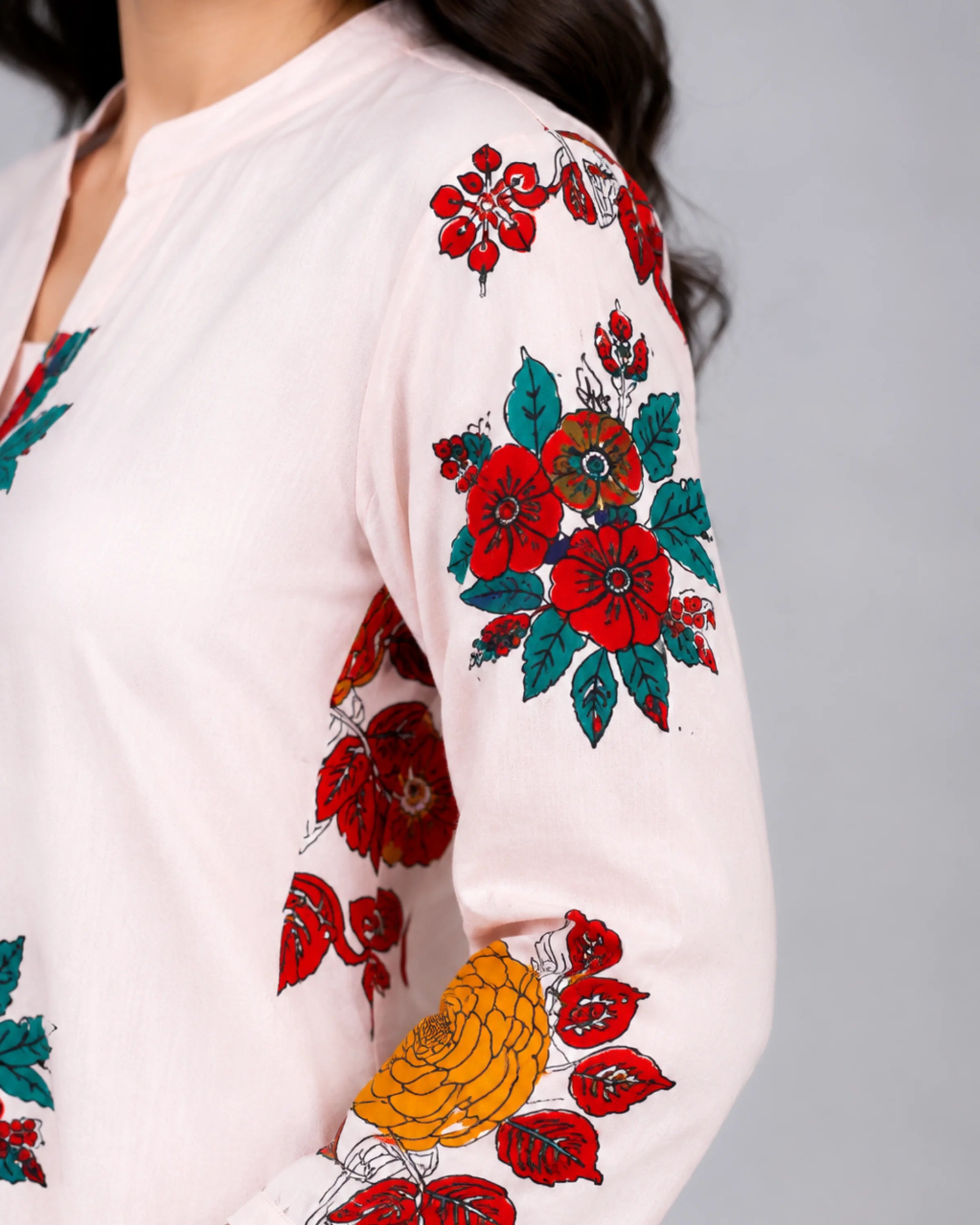 Floral Kurti Pant Set - Kurti Set
