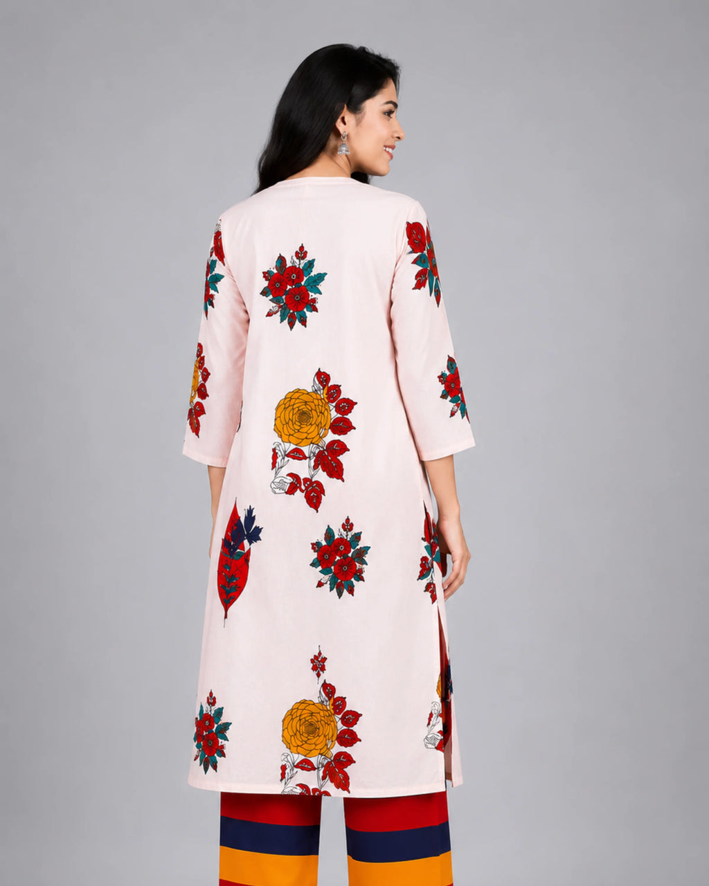 Floral Kurti Pant Set - Kurti Set