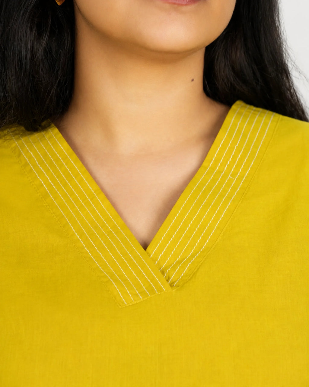Mustard Floral Kurta Set - Kurti Set