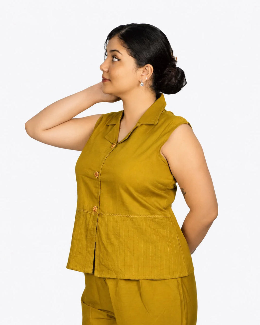 Mustard Solid Co-Ord Set - Kurti Set