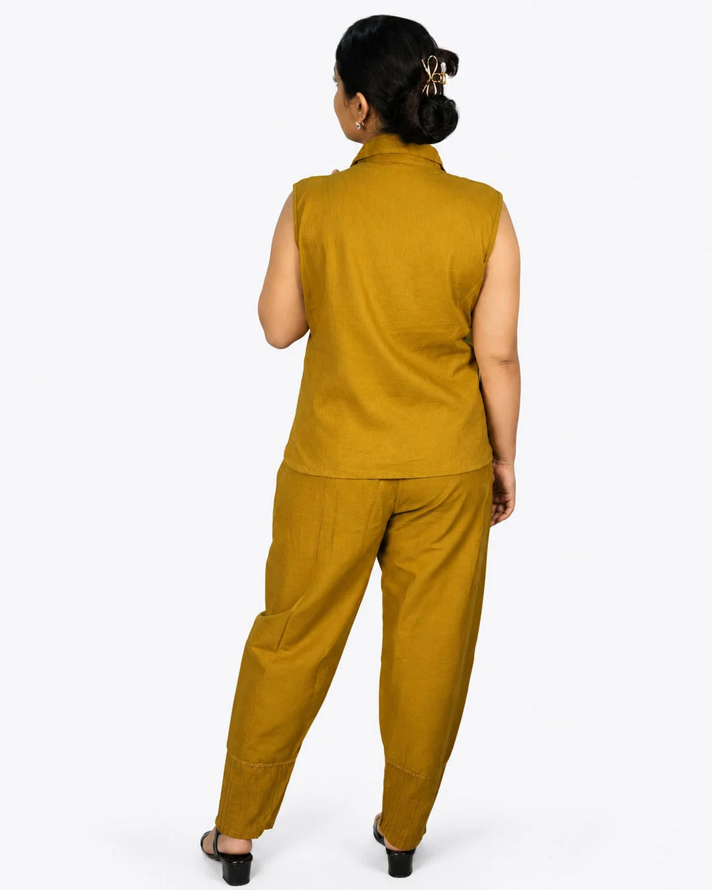 Mustard Solid Co-Ord Set - Kurti Set