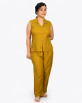 Mustard Solid Co-Ord Set - M - Kurti Set