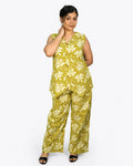 Olive Floral Co-Ord Set - M - Kurti Set