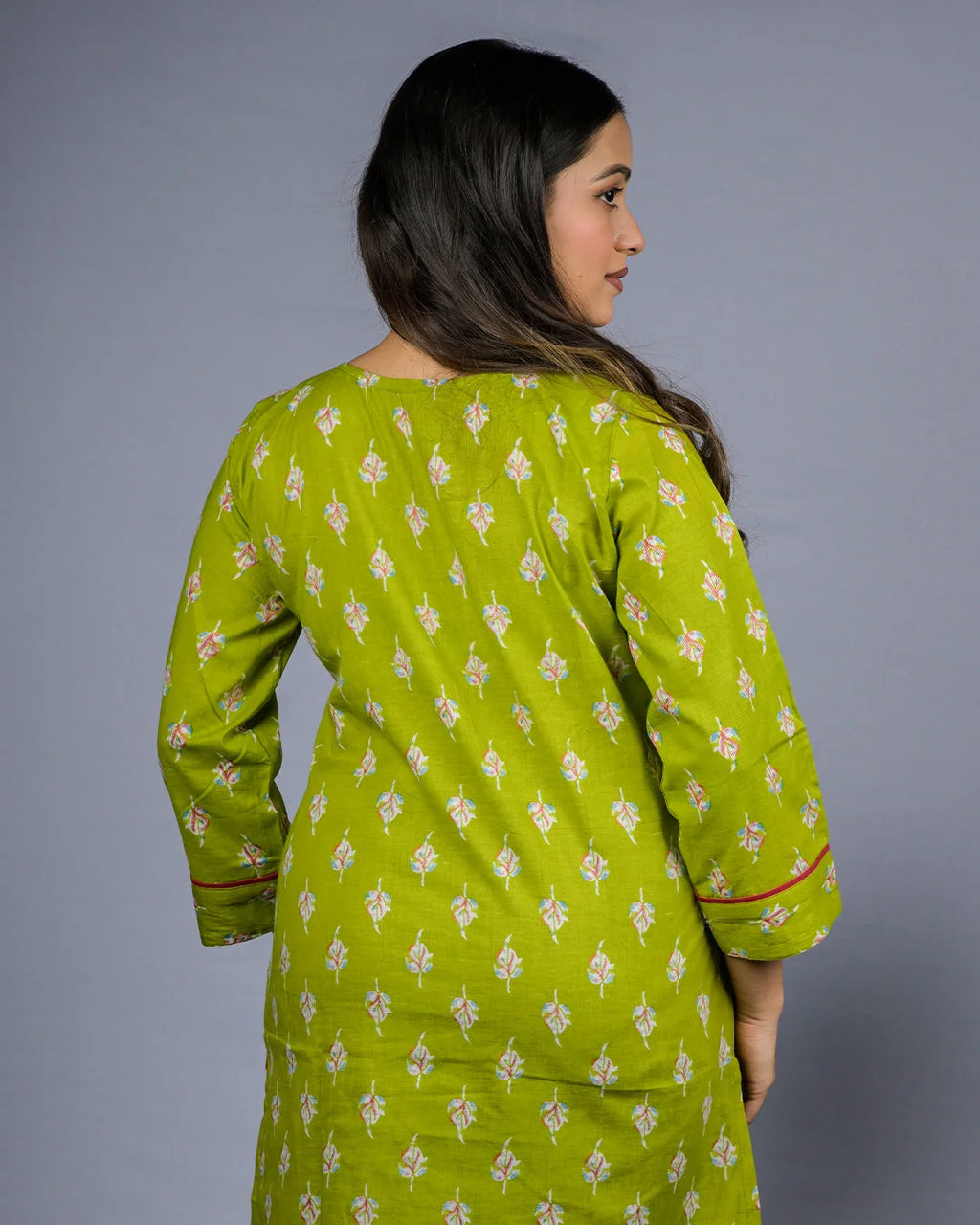 Olive Green Printed Kurti - Kurti