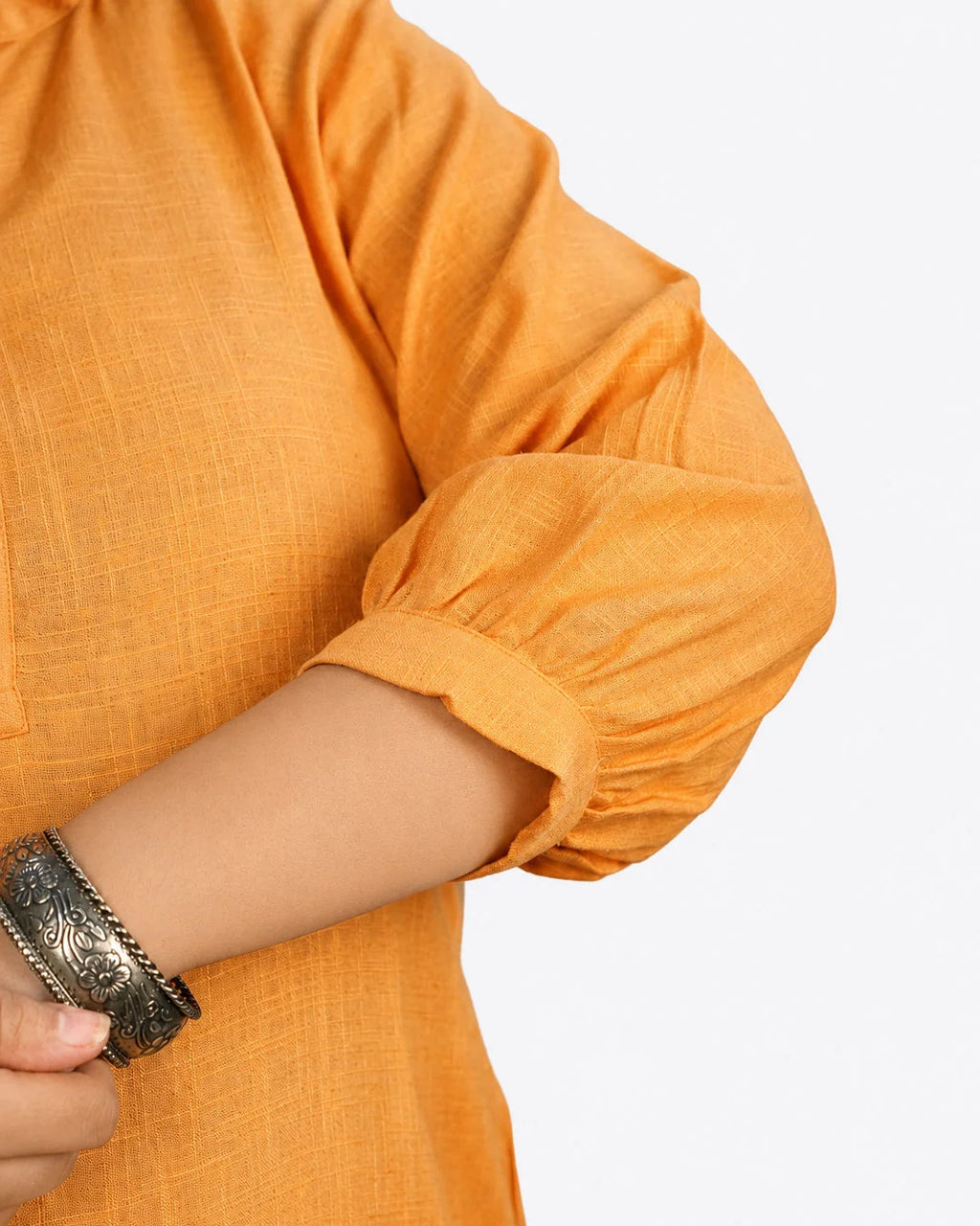Orange Solid Co-Ord Set - Kurti Set
