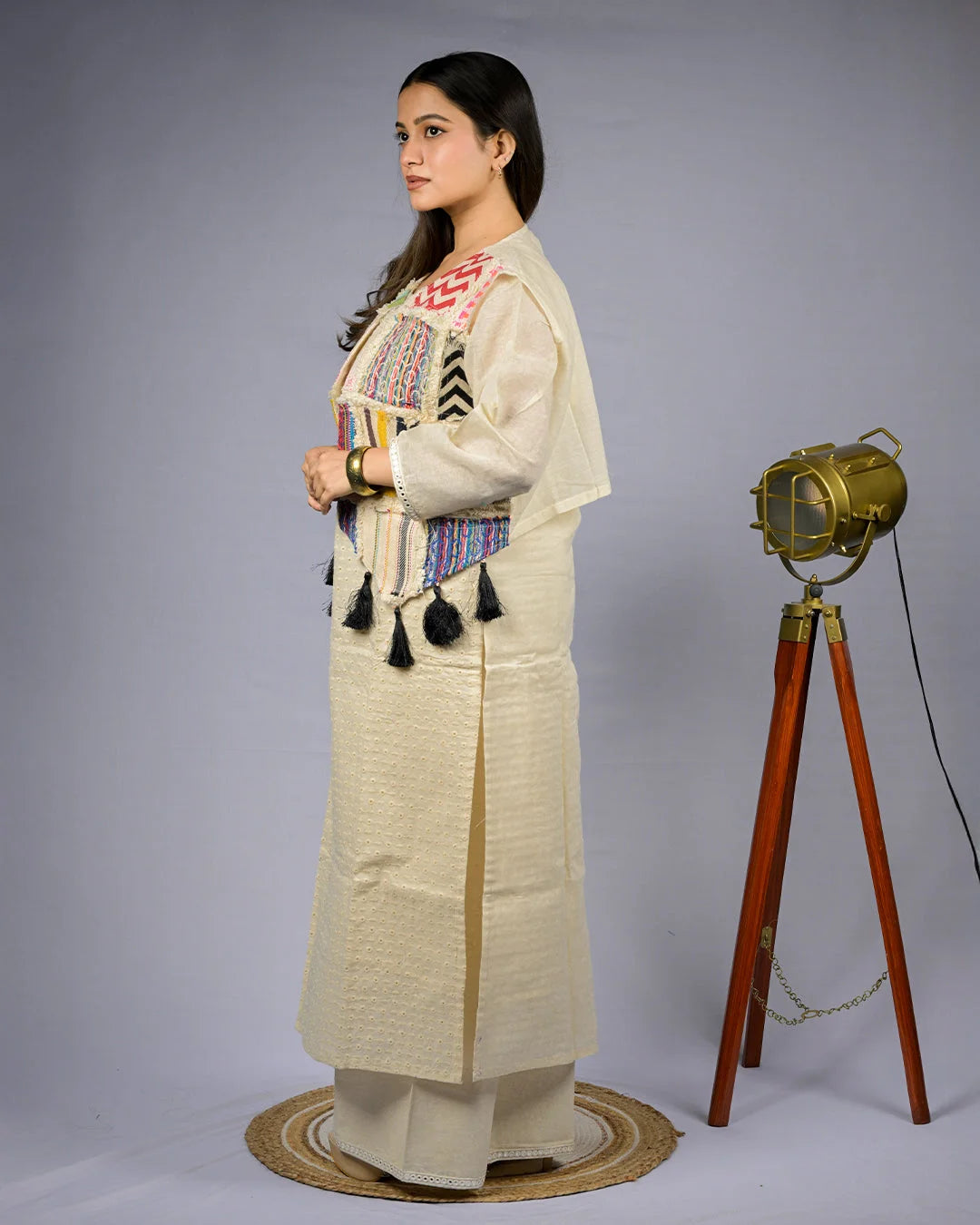 Patchwork Kurti Jacket Set - Kurti Set