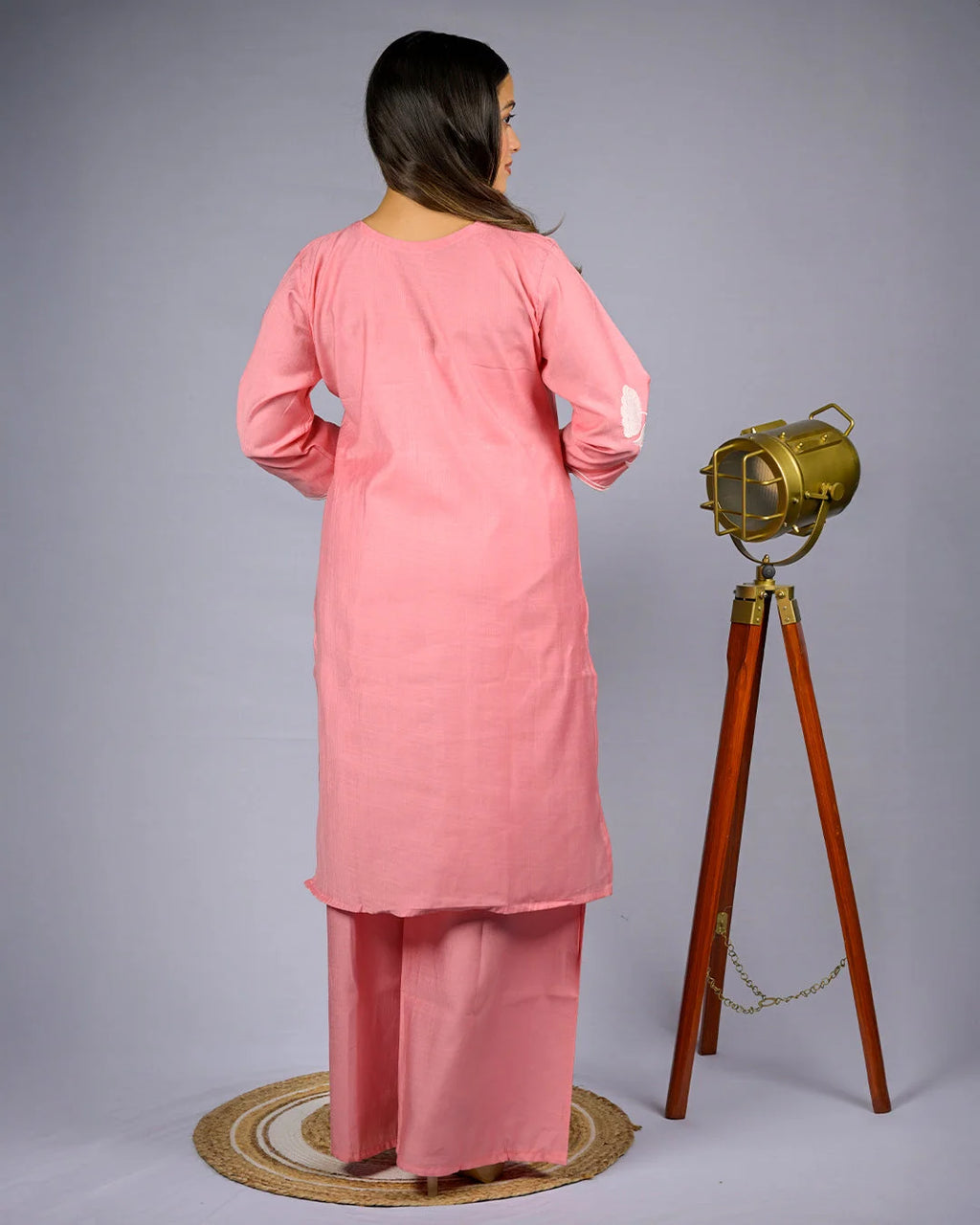 Pink Floral Co-Ord Set - Kurti Set