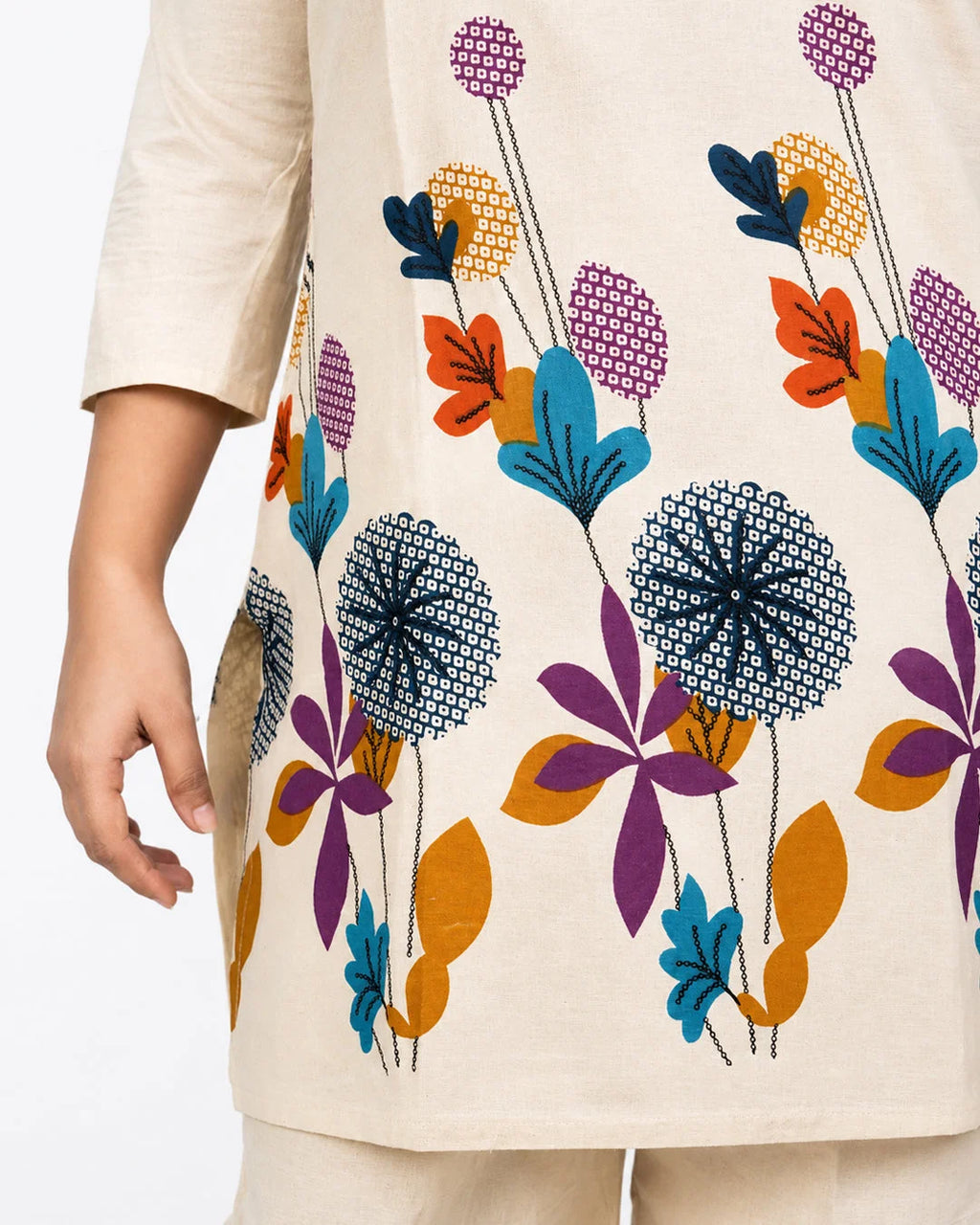 Rose Bloom Co-Ord Set - Kurti Set