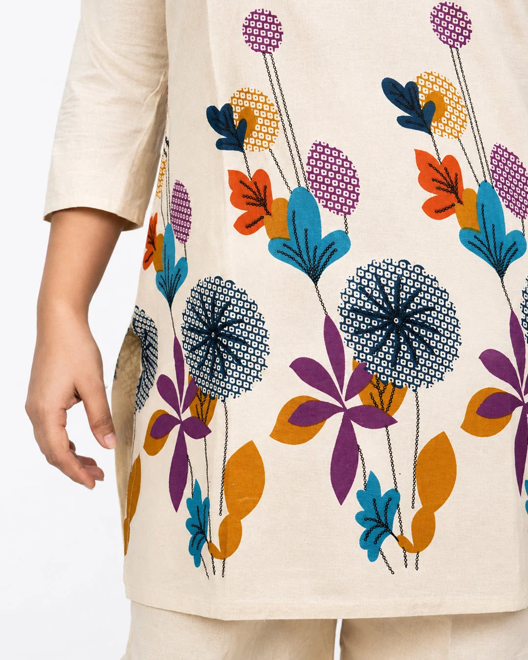Rose Bloom Co-Ord Set - Kurti Set