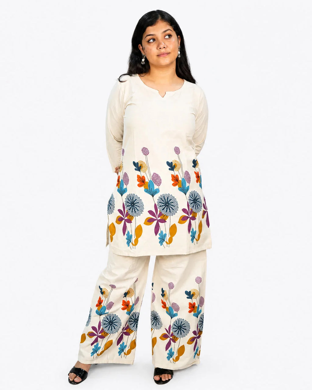 Rose Bloom Co-Ord Set - Kurti Set