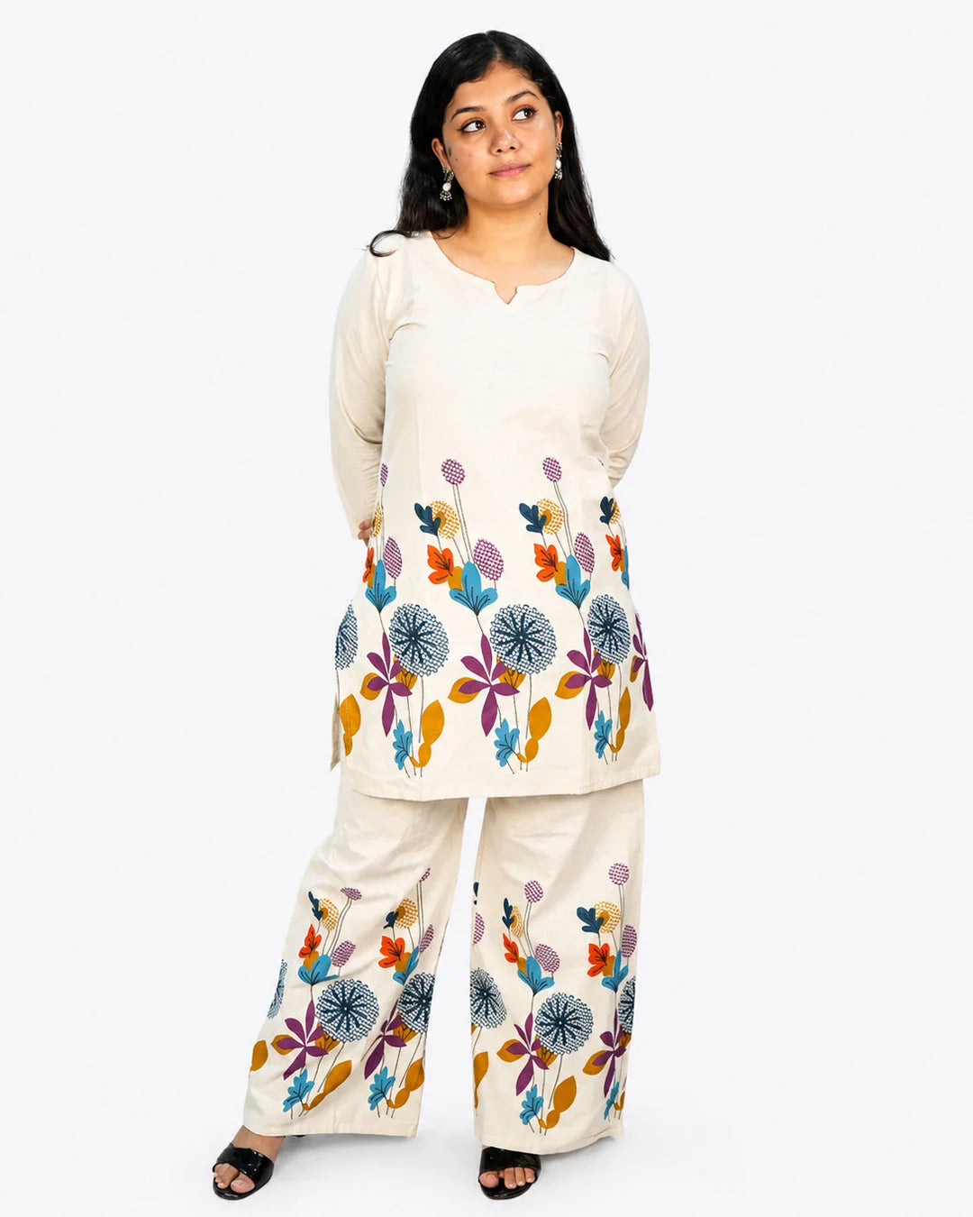 Rose Bloom Co-Ord Set - Kurti Set