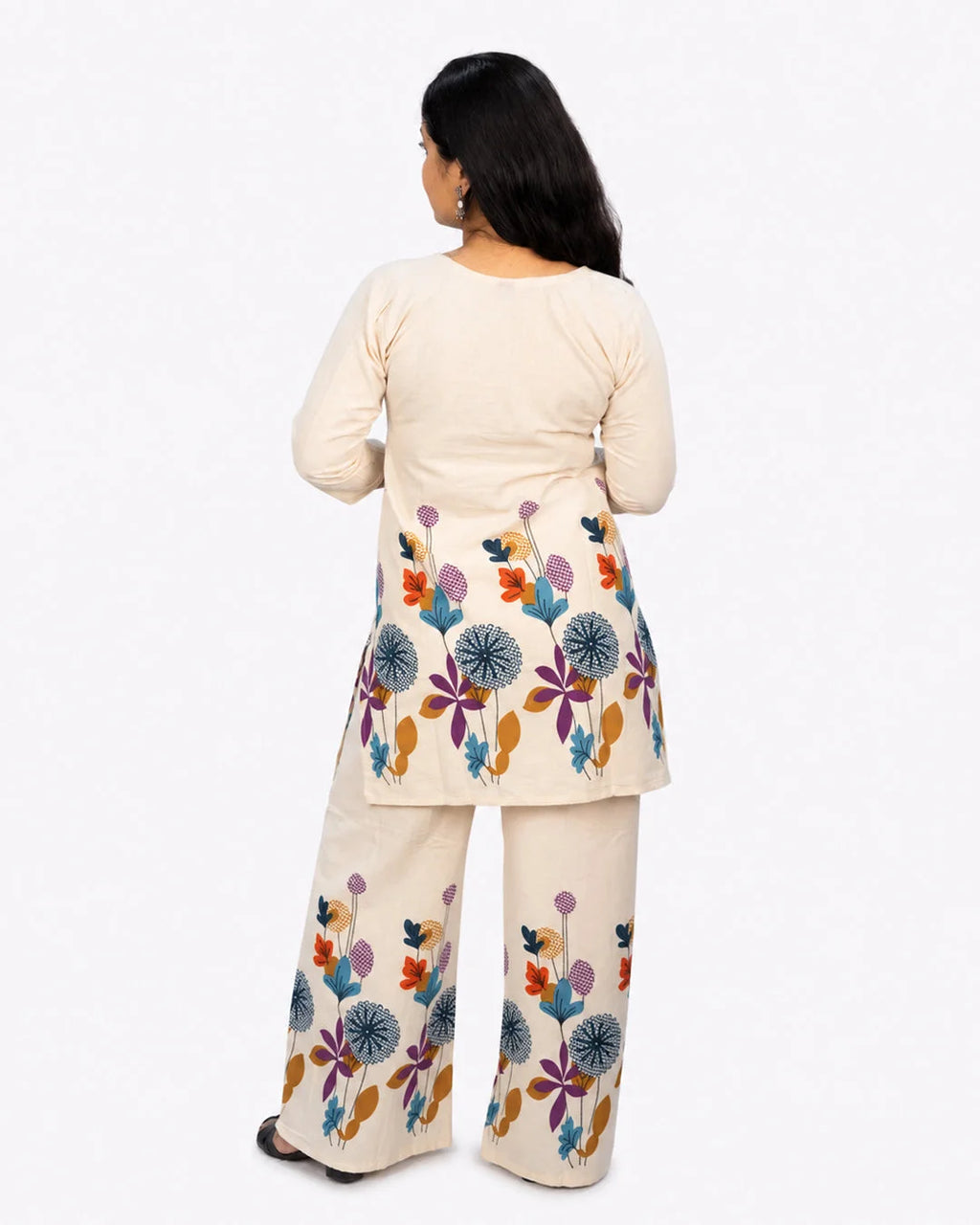 Rose Bloom Co-Ord Set - Kurti Set