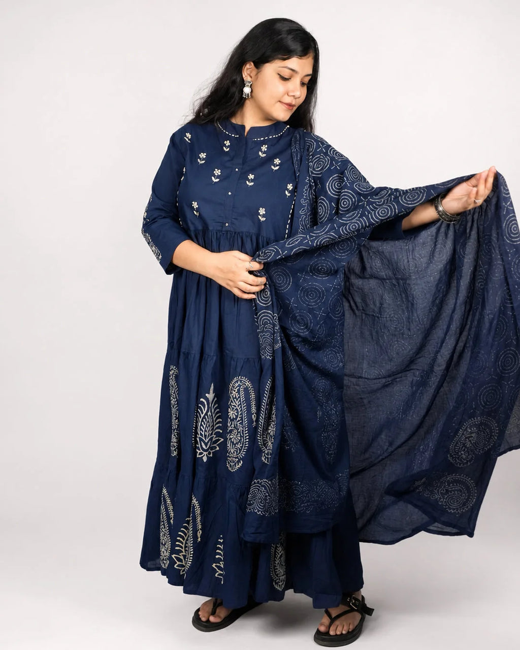 Royal Blue Anarkali Set - Kurti Set