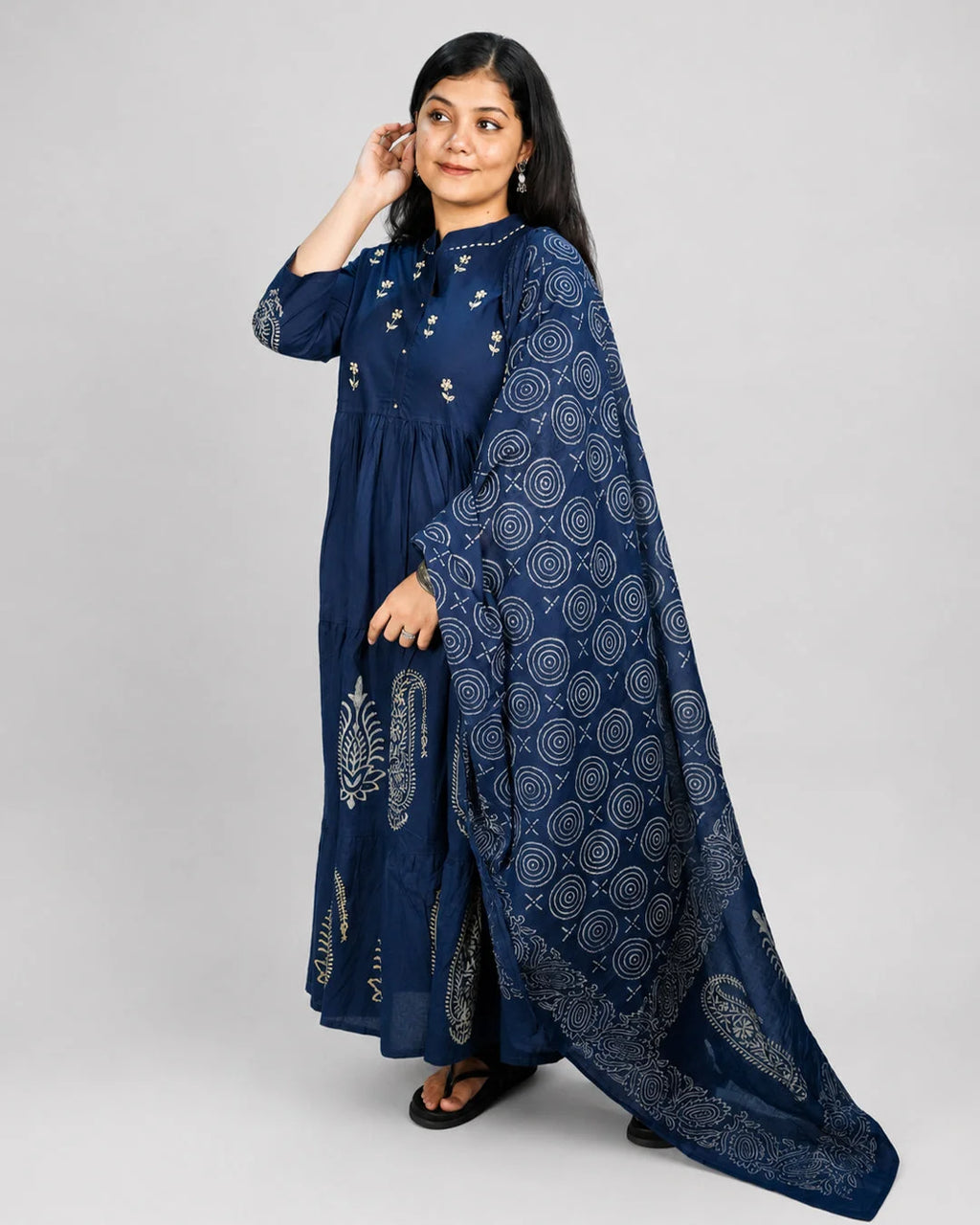 Royal Blue Anarkali Set - Kurti Set