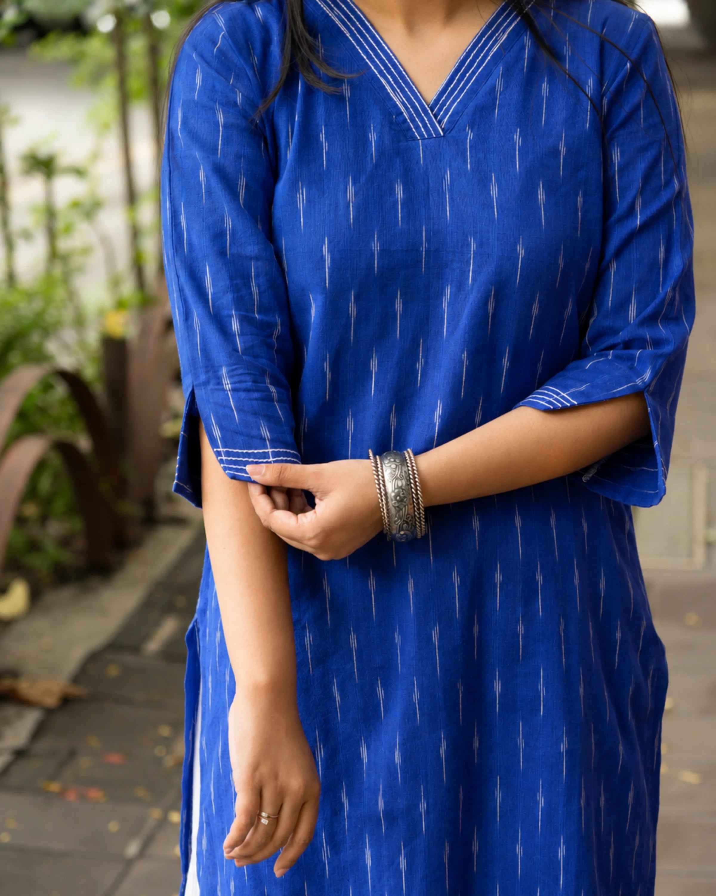 Royal Blue Ikat Kurti - Kurti