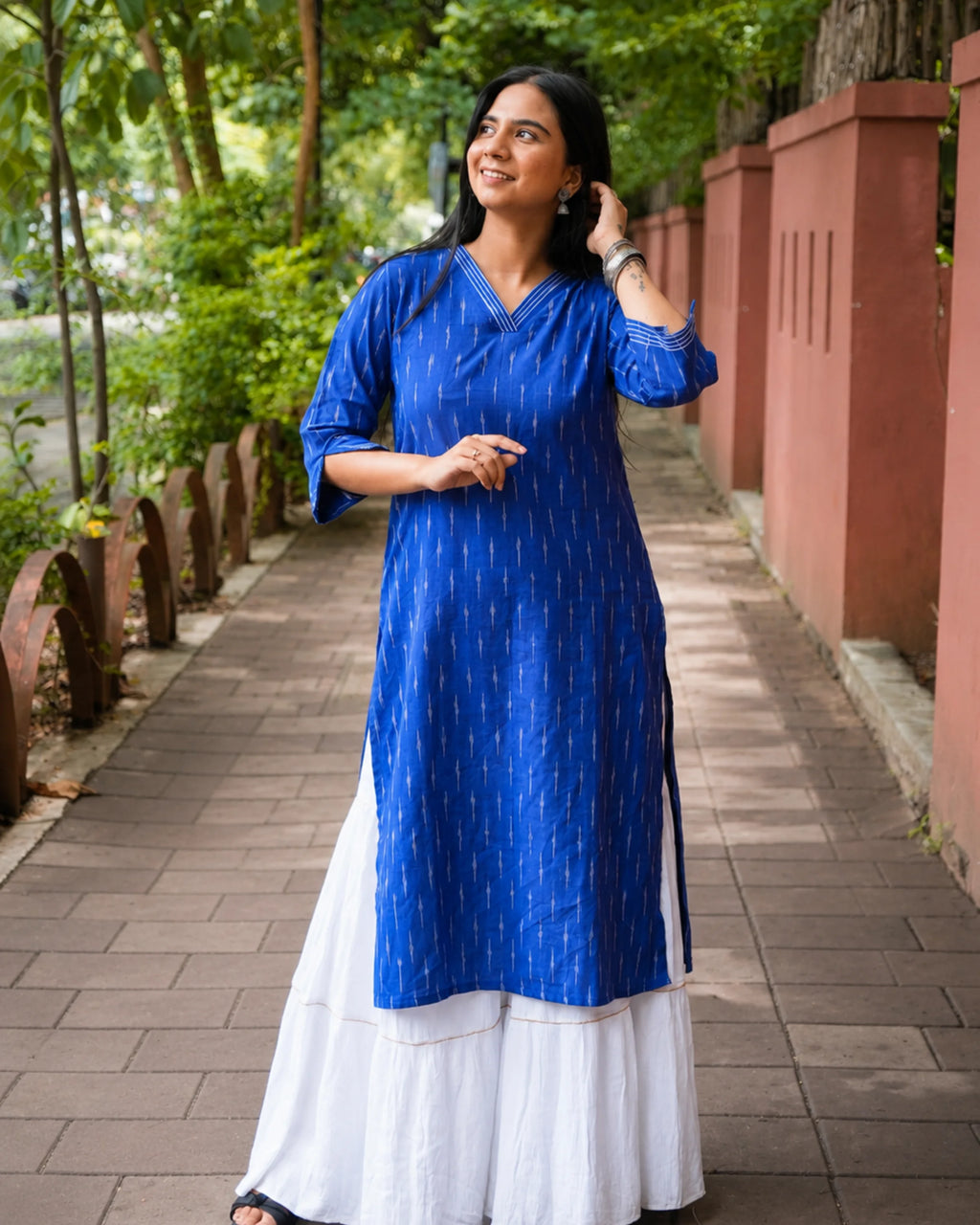 Royal Blue Ikat Kurti - Kurti