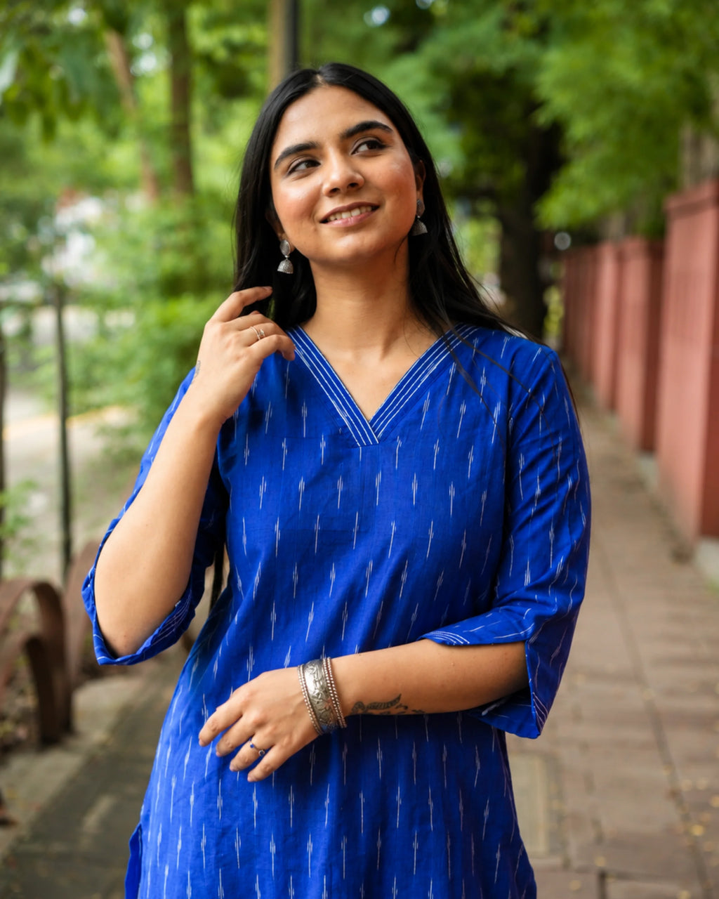 Royal Blue Ikat Kurti - Kurti