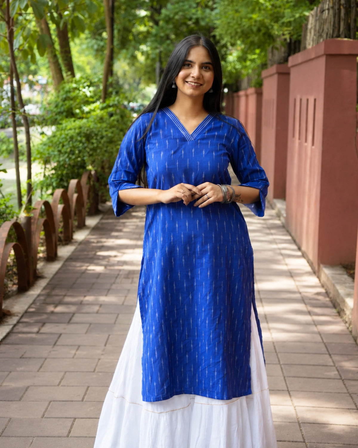 Royal Blue Ikat Kurti - XS - Kurti