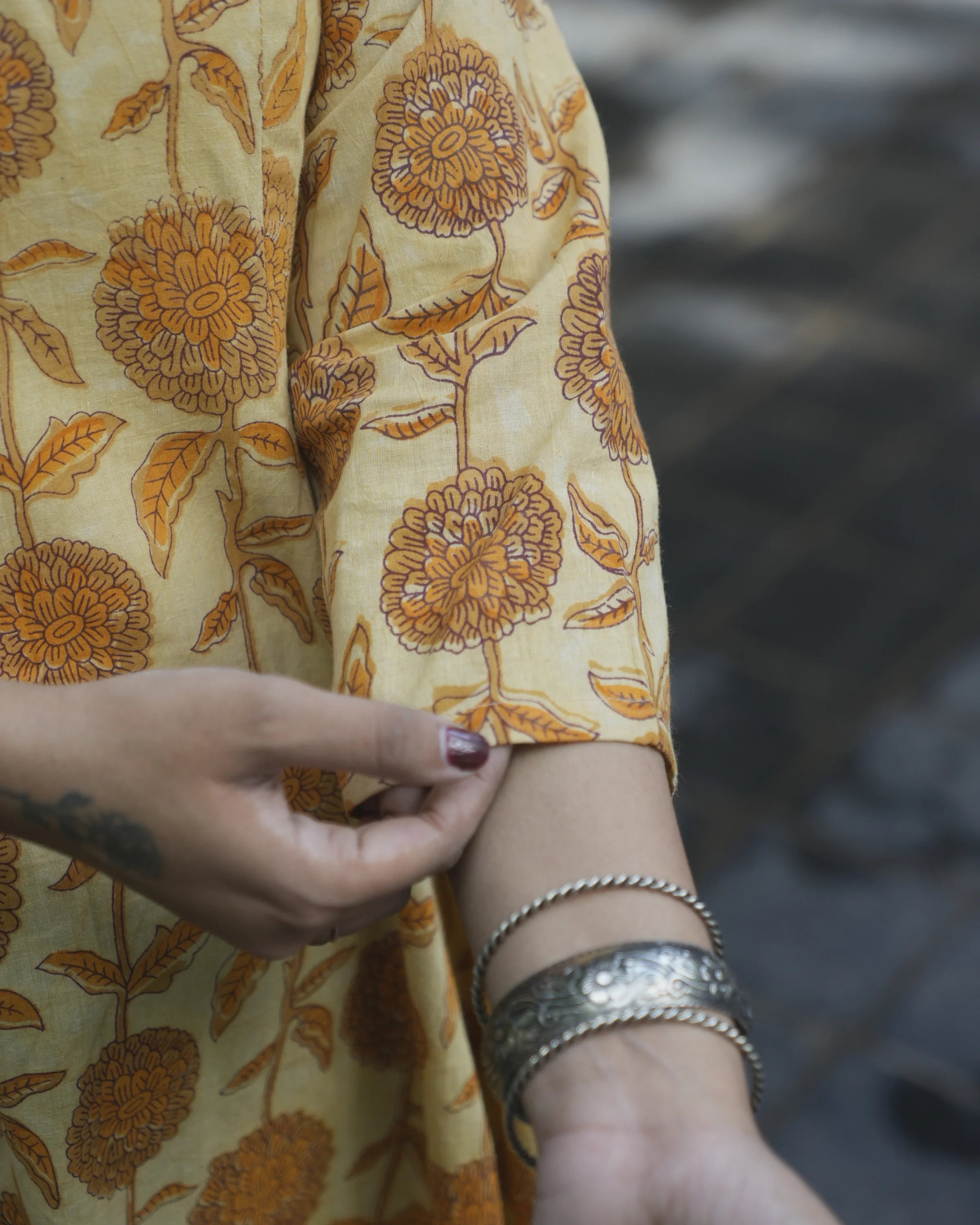 Women’s Mustard Floral Printed A-line Kurti - Kurti