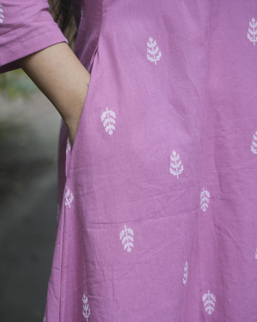 Women’s Pink Leaf Printed A-Line Kurti - Kurti